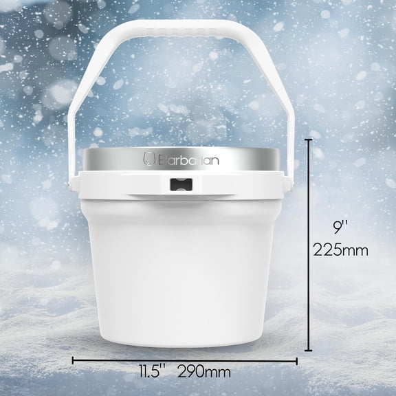 Barbarian Beverage Bucket, Double-Wall Vacuum Insulated Ice Bucket with Lid, Extra Large 7 Litre Capacity with Ice Scoop and Built-In Bottle Opener, White