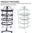 thumbnail image 3 of Baohd Round Rotating Earrings Stand Holder Metal Stud Earring Display Rack 4 Layer Desktop Jewelry Hanger White, 3 of 6