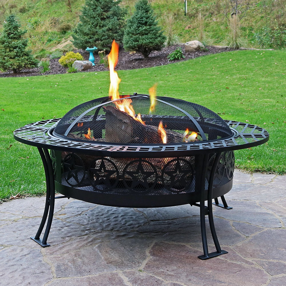 Sunnydaze Four Star Fire Pit Table, Garden Treasures Fire Pit 0027404