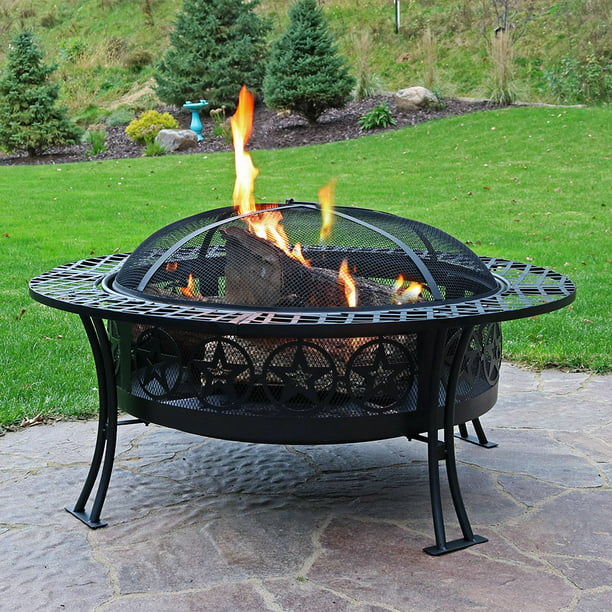 Sunnydaze Four Star Fire Pit Table, Large Outdoor Fire Pit Table