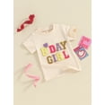 thumbnail image 3 of Suealasg Kids Girl Birthday Outfits Clothes Round Neck Short Sleeve Letter Heart Embroidery T-Shirt 6M 1T 2T 3T 4T Summer Clothing for Toddler Baby Girl, 3 of 9
