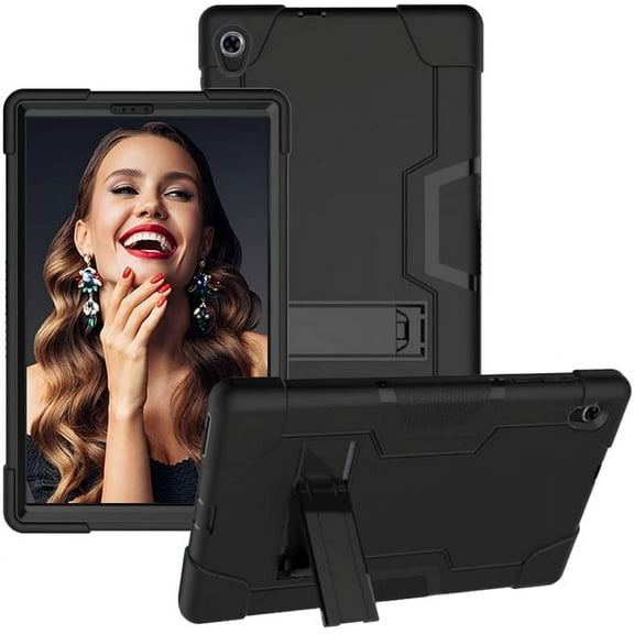 SOATUTO for Lenovo M10 Plus Case for Lenovo Tab K10 Case DropProof Shockproof Rugged Hybrid Case Built in Stand for Lenovo Tab M10 Plus 2020 2nd Gen / for Lenovo Tab K10 TB-X6C6F Tablet - Black Black