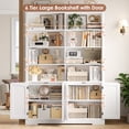 thumbnail image 6 of Homfa 73'' Tall Bookcase with 4 Doors, 6-Tier 8 Cubes Display Bookshelf, Double Row Bookcase with Adjustable Shelves for Living Room Home Office, White, 6 of 9