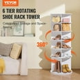 thumbnail image 4 of VEVOR 6-Tier Rotating Shoe Rack Tower 360 ° Spinning Shoe Display Carousel White, 4 of 10