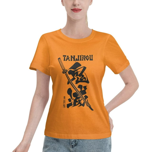 T-Shirt Basique à Manches Courtes pour Femmes Demon Slayer Blade Équipe Demon Slayer