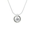 thumbnail image 2 of Delight Jewelry Silvertone Emoticon :-P - Cheeky - Gymnastics Ring Charm Necklace, 18", 2 of 4