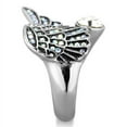 thumbnail image 4 of Luxe Jewelry Designs Stainless Steel Women's Wing Shaped Ring with Clear Crystals - Size 5, 4 of 4