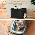 thumbnail image 4 of WSWJY Wooden Hidden Cat Litter Box Enclosure Furniture, Decorative Hidden Cat Washroom House, Multi-Style Concealed Cat Litter Cabinet for Indoor Cats 29.8'' Black, 4 of 13