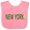 Pink and White, variant on Inktastic New York in Green Text Boys or Girls Baby Bib