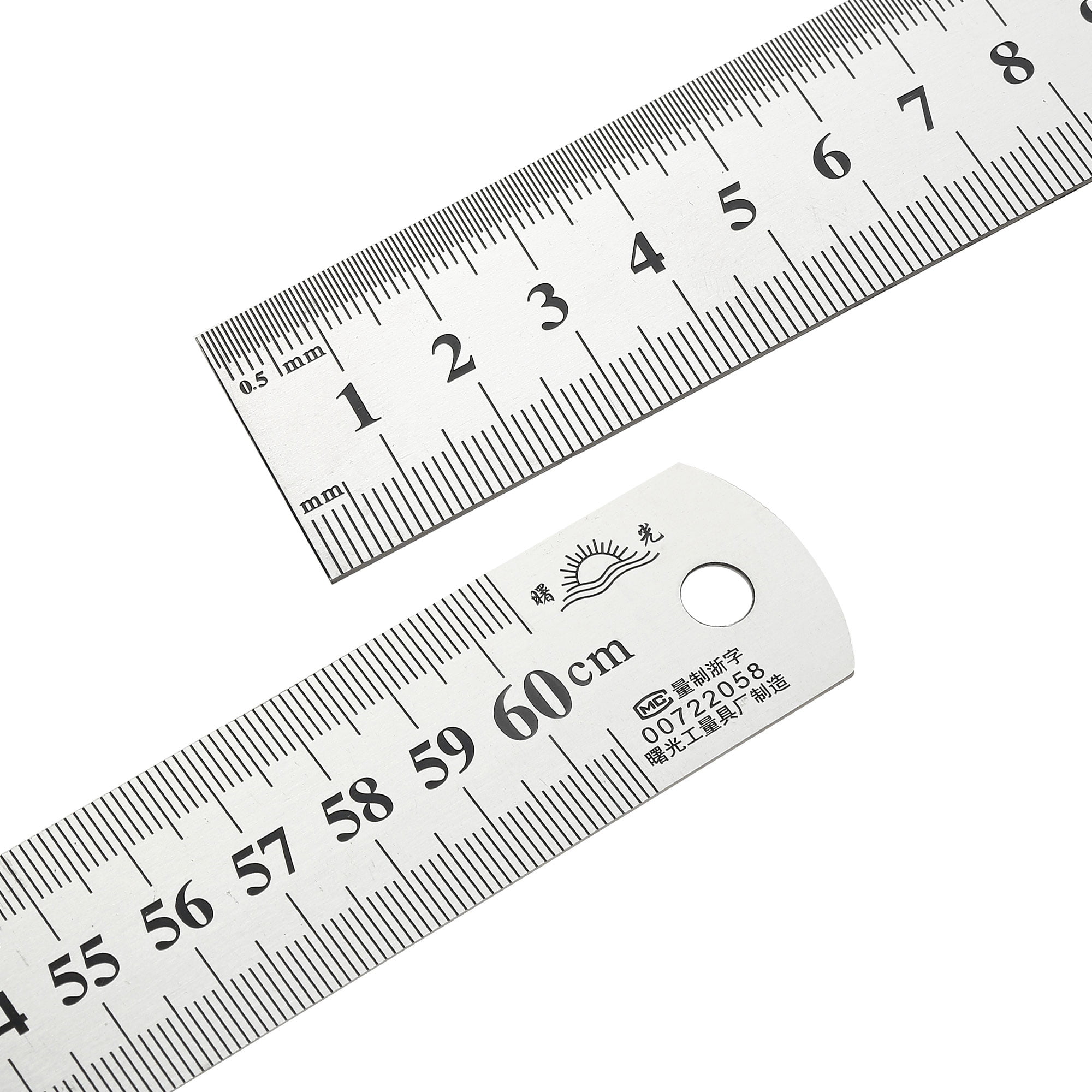 Straight Ruler 600mm 24 Inch Metric Stainless Steel Measuring Tool 2pcs 