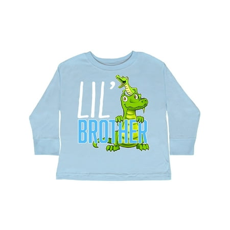 

Inktastic Lil Brother with Cute Green Alligators Gift Toddler Boy or Toddler Girl Long Sleeve T-Shirt