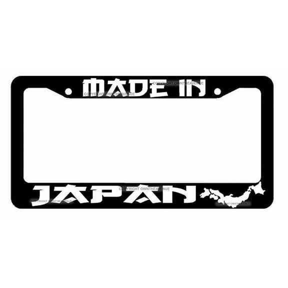 Made In Japan State JDM Racing Drifting Dope Low White Art License Plate Frame