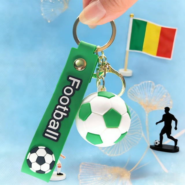 Productos con temática de deportes de pelota Llaveros de balón de fútbol realistas Accesorios Mercancía Llaveros tridimensionales Llavero de metal