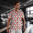 thumbnail image 3 of Wukai Roosters Print Men's Short-Sleeved Mesh T-Shirt,Quick-Dry Short Sleeve Workout T-Shirt-XX-Large, 3 of 8