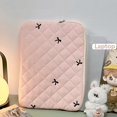 thumbnail image 4 of Pink Quilted Laptop Sleeve Bag with Bow Detail Large Size, 4 of 8