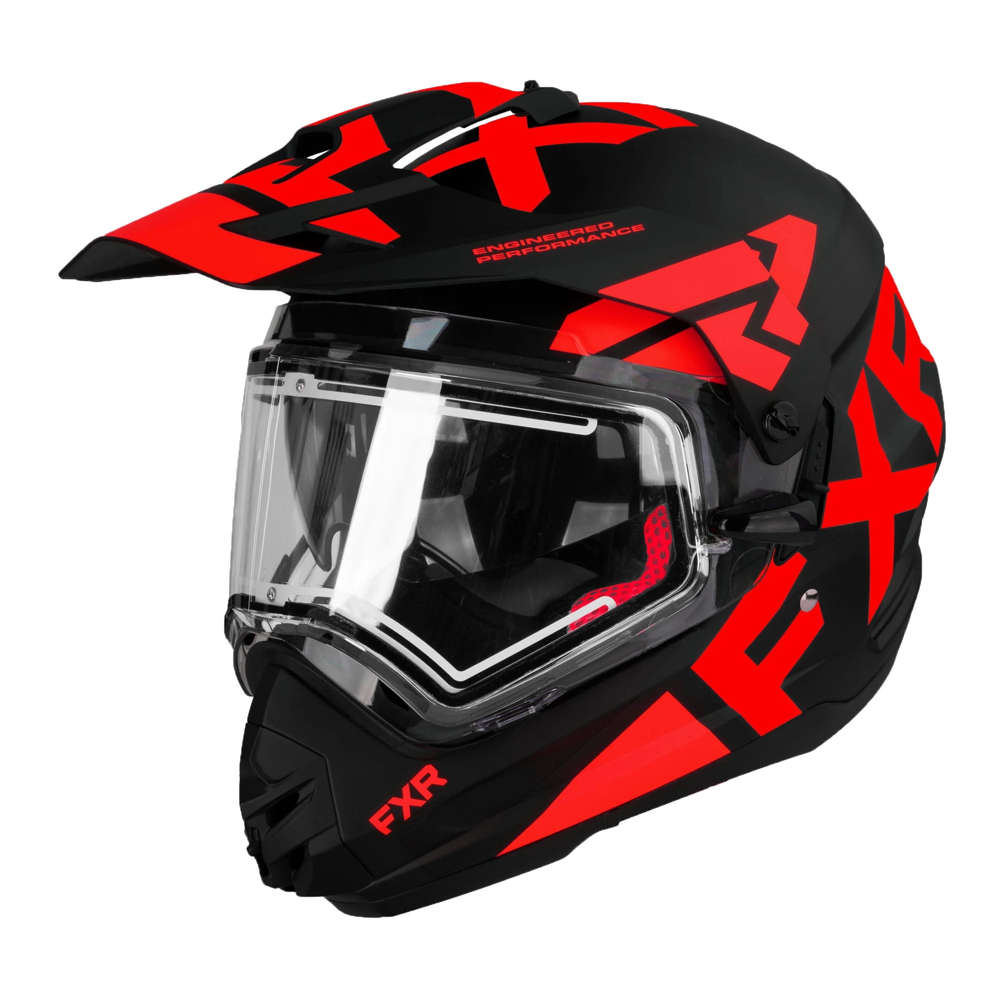 FXR Torque X Team Snowmobile Helmet Electric Shield Sun Shade Black Red