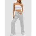 thumbnail image 2 of MLDRA Women's Sweatpants Fleece Lined Wide Leg Joggers Baggy Lounge Pants with Drawstring Elastic Waist and Pockets Fall Winter 2025 Grey, 2 of 7