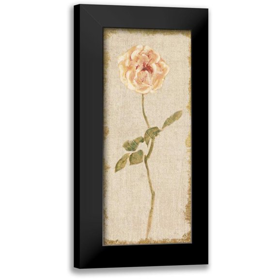Blum, Cheri 8x14 Black Modern Framed Museum Art Print Titled - Pale Rose Panel on White Vintage v2