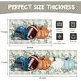 thumbnail image 3 of Fall Thanksgiving Pumpkin Kitchen Rugs Set of 2,Eucalyptus Buffalo Plaid Farmhouse Floor Mats and Rugs Non Skid Washable for Kitchen Home Decor (Blue Football 17"x47"+17"x30"), 3 of 5