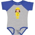 thumbnail image 3 of Inktastic Girl With Brown Hair, Yellow Raincoat, Frog Girls Baby Bodysuit, 3 of 5