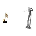 thumbnail image 1 of Escultura De Resina De Golfista Armonioso, Figura Creativa Con Nota Musical, Adorno Moderno Para Mesa O Chimenea. Ideal Para Amantes Del Golf O Como Regalo De Inauguración., 1 of 8