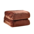 thumbnail image 4 of Toyvian Flannel Fleece Blanket in Coffee Color with Lightweight Warmth for Camping and Home, 4 of 7