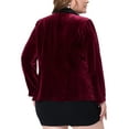 thumbnail image 3 of Agnes Orinda Women's Plus Size Fashion Formal Velvet Workwear Blazer, 3 of 5