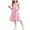 Pink, variant on snilers Girls Dresses Kids Summer Ruffle Sleeve Dress Tiered Swing Midi Casual Sundress with Pockets Size 4-14 Years