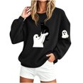 thumbnail image 6 of Byworldtasic Halloween Spooky Season Shirt for Women Cute Ghost Long-Sleeve Pullover Tops Lightweight Sweatshirt, 6 of 8