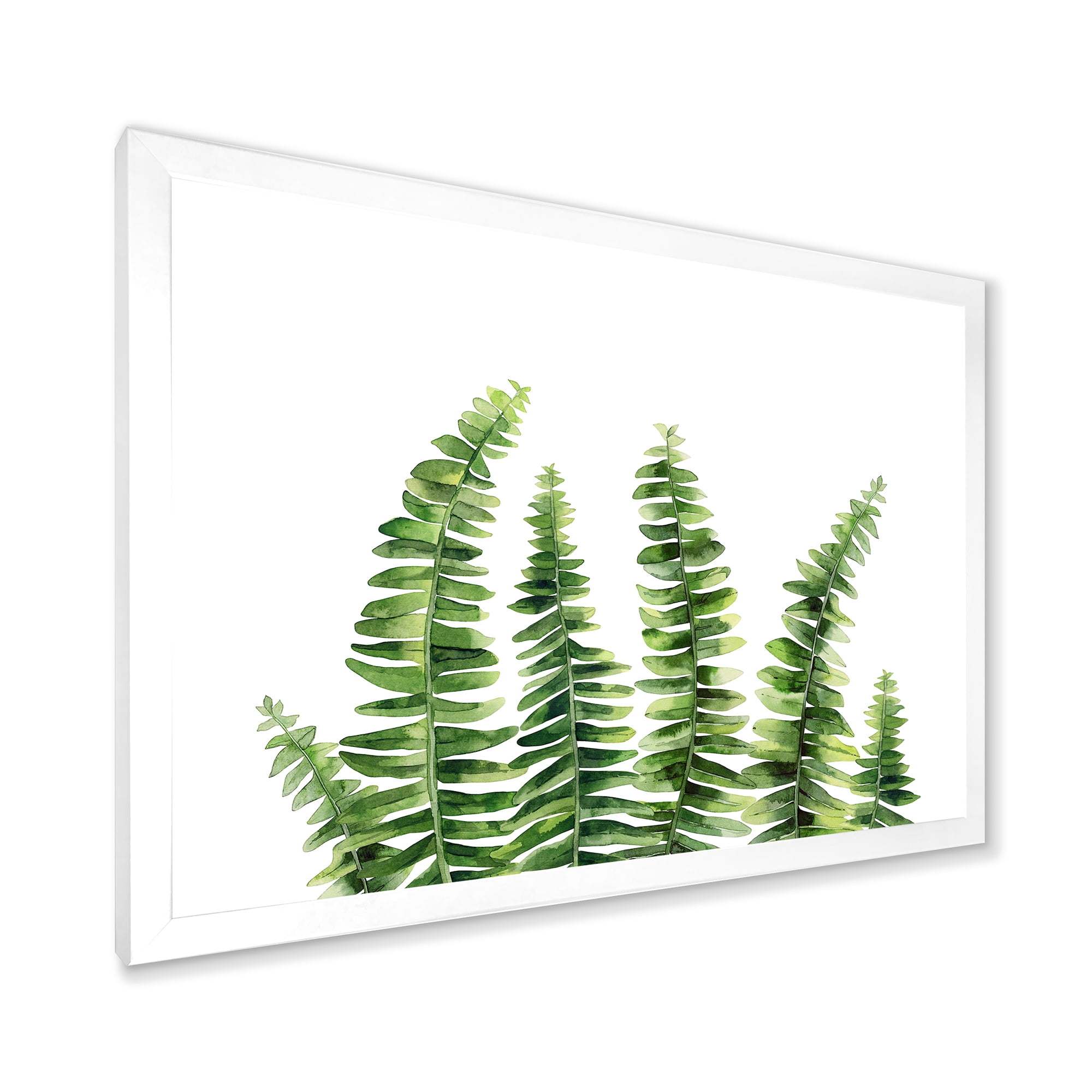 Designart 'Fern Plant Leaves Detail II' Farmhouse Framed Art Print