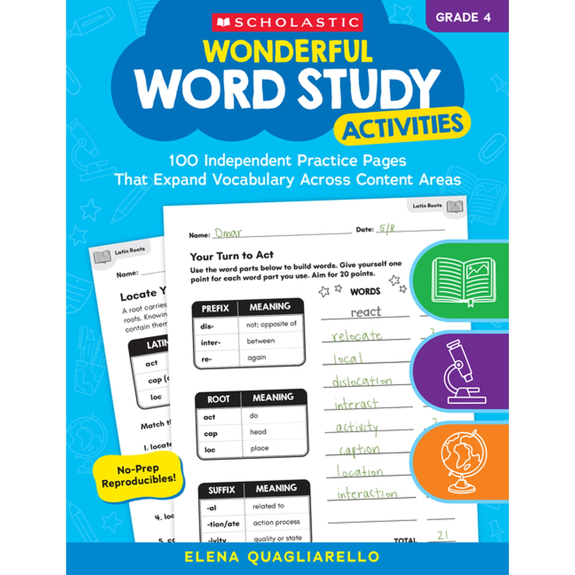 Wonderful Word Study Activities: Grade 4: 100 Independent Practice Pages That Expand Vocabulary Across Content Areas, (Paperback)