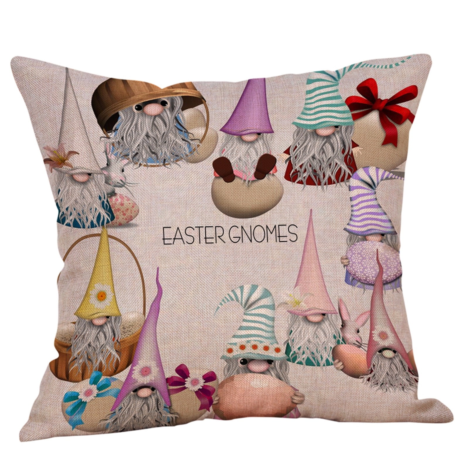 Multicolor Girl, Woman 18x18 and the Word LOVE Throw Pillow Easter Gnomes