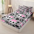 thumbnail image 2 of Manfei Cartoon Halloween Skull Zipper Twin Comforter Sets with Fitted Sheet and 2 Pillowcases,Gothic Halloween Skeleton Zipper Bedding Set,Reversible,4-Piece, 2 of 7
