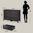 thumbnail image 3 of Asofer 6-Drawer Dresser for Bedroom, Modern Wood Double Chest for Bedroom, Living Room, Black, 3 of 11