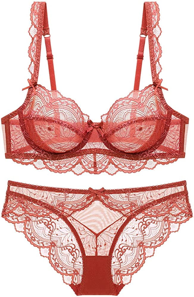 Women's Lace Bra and Panty Sets Underwired Sexy Lingerie Set Push