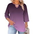 thumbnail image 2 of BSDJILFG Womens Plus Size Tops 3/4 Sleeve Graphic Tees Oversized Loose Fit Shirt Hollow Out Comfy Pajama Top Sleepwear L-5XL, 2 of 7