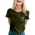 thumbnail image 4 of Seductiva Basic T Shirts for Women Daily Casual Printed Short Sleeve O Neck T Shirt Tops Comfy Casual Vacation Workout Clothes Casual Business Blouses, 4 of 6