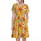 thumbnail image 1 of Easygdp Daisy maple fall para Vestido Transpirable de Mujer, Vestido Suelto de Manga Corta con Pliegues y Bolsillos para el Verano, 1 of 6