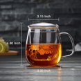 thumbnail image 2 of Glass Tea Cup With Infuser And Lid, 17.6oz/520ml Clear Teacup, 2 of 5