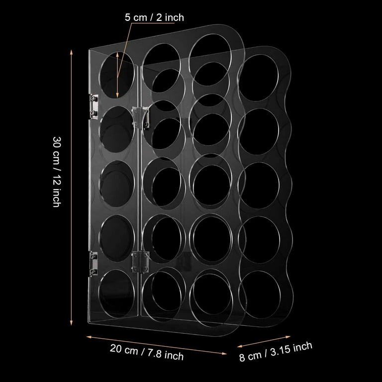 15-Holes Vinyl Storage Rack Acrylic Storage Organizer Multiple Large Holes  Display Stand for Vinyl Rolls and More (12 Inch x 7.8 Inch, Aperture 2