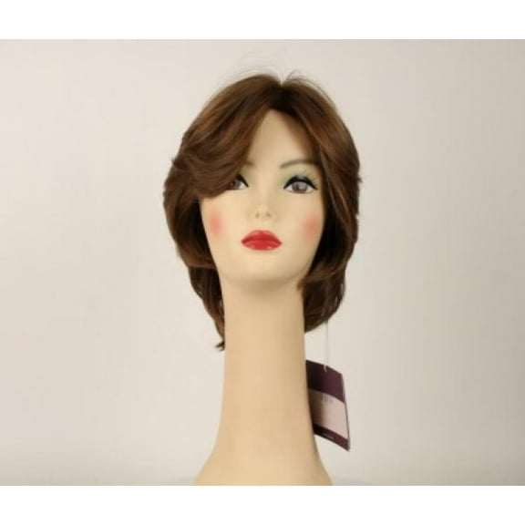 European Human Hair Freeda Wig Linda Light Brown With Blonde Highlights Skin Top Size M