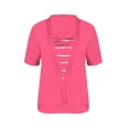 thumbnail image 4 of Womens Tops Under $10 Summer Tops for Women Polka Dots Print 2 in 1 Blouses Square Neck Short Sleeve T Shirts Casual Beach Vacation Shirt Hot Pink L, 4 of 5