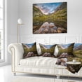 thumbnail image 2 of Designart Rocky Lake above Skok Waterfall - Landscape Printed Throw Pillow - 18x18, 2 of 4