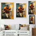 thumbnail image 4 of Designart "Fragmented Plays Yellow Football wall art" Sports Floater Framed Canvas Art Print, 4 of 7