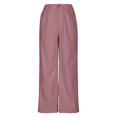 thumbnail image 6 of Women'S Corduroy Pants Barrel Mid Rise Elastic Waisted Cord Pants Wide Leg Baggy Casual Trousers With Pockets, 6 of 9