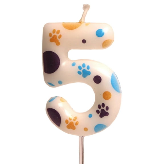 SDFGTstore Birthday Candle Birthday Cake Toppers Decorations Blue Dog Paws Themed Print Birthday Party Supplies
