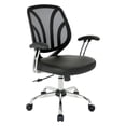 thumbnail image 1 of Screen Back Chair in Black Faux Leather with Chrome Padded Arms, 1 of 5