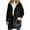 Black, variant on Womens Winter Coats Women Winter Warm Composite Plush Button Hooded Jacket Outwear Solid Color Coat