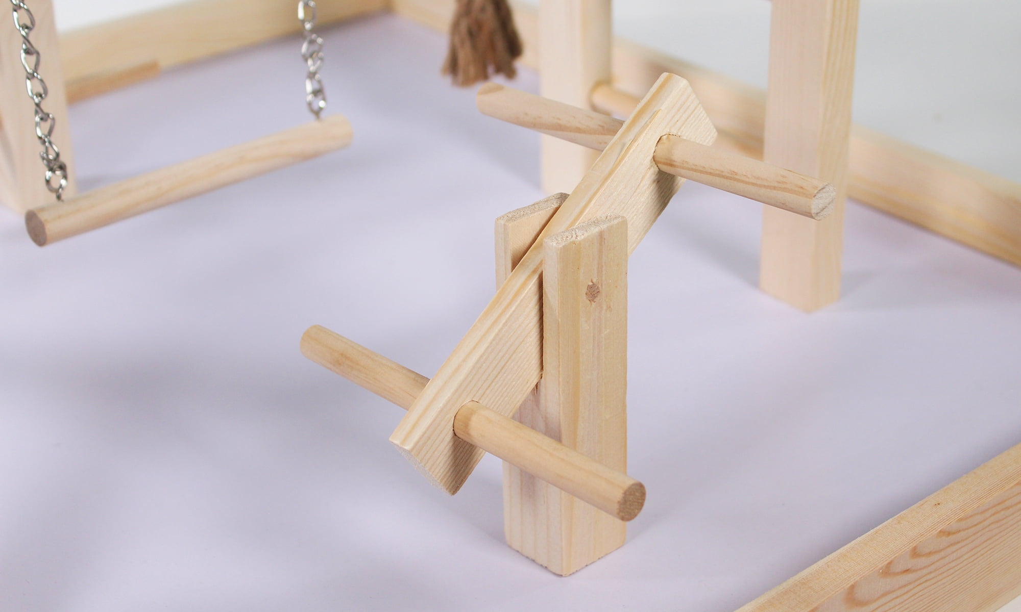 Penn-Plax Bird Life Wooden Playpen – Extra-Extra Large Size (Natural Brown)