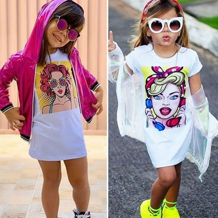 

Kid Girl Clothes Autumn Clothing Zipper Coat Transparent jacket+Straight Cartoon Dress 2pcs Outfits 18m-8y